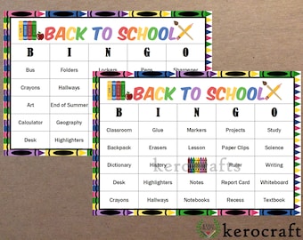 BACK TO SCHOOL Bingo - 40 Cards
