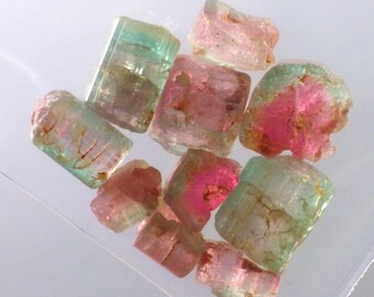 Watermelon and Pink Tourmaline-Mozambique 28.43 CT TW Transparent-Natural Crystals