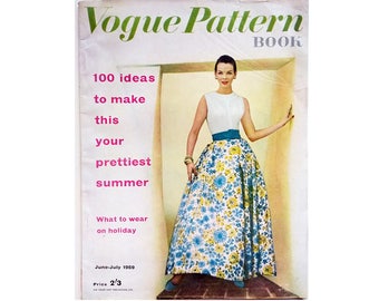 Vintage 50's Vogue Pattern Book Magazine Summer June July 1959
