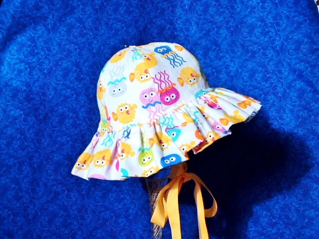 Download Baby Girl Sun hat Jelly Fish Ruffled Brim