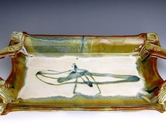 Ceramic Serving Tray, Pottery hand made tray, Handmade Platter