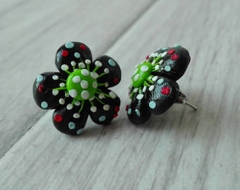 Fimo Flower Earrings