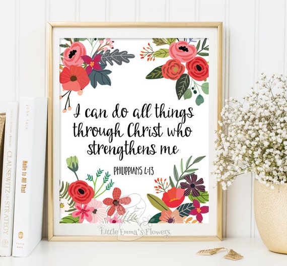 Bible verse print Christian home decor I can do all things