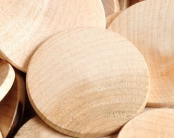 100 Unfinished Wooden Circles 1.5 inch, Small Wooden Circles -Wooden Circles Supplies -Natural Wood Circles -Wood Circles Beads