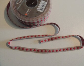 Fancy beige with red polka dots Ribbon