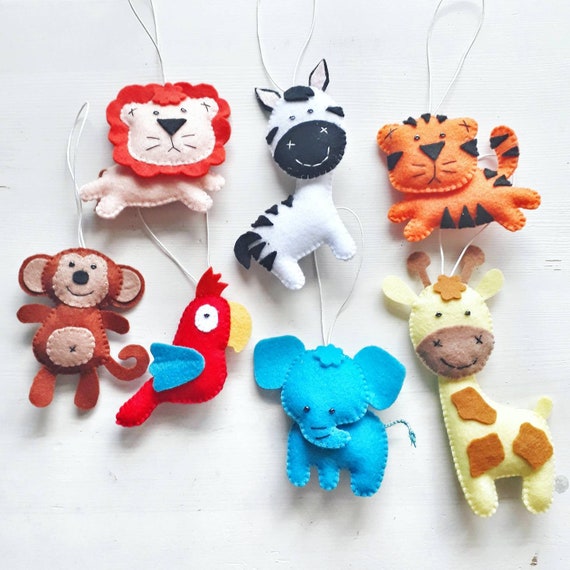 Felt jungle animals DIY crib mobile toys African Animals