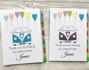 Children's Personalised Wedding Activity Colouring Pack, Favour, Gift _ Camper Van