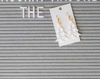 Christmas Tree Earrings, Christmas, Tree, Holiday, Earrings, Festive, 3D Printed, custom, designed