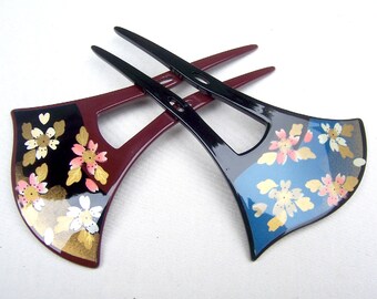 Japanese kanzashi hair comb brown hair pin hair pick hair fork Geisha headdress (AAD)