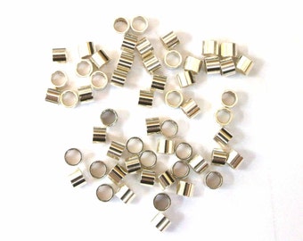 Sterling Silver Crimp Beads, 2x3 silver crimp tubes, 925 Sterling Silver Crimps, sterling Silver Crimps, Silver Crimps, 50 PCS