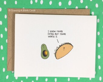 Taco & Avocado Love Card