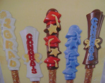 Chocolate Graduation Pretzels