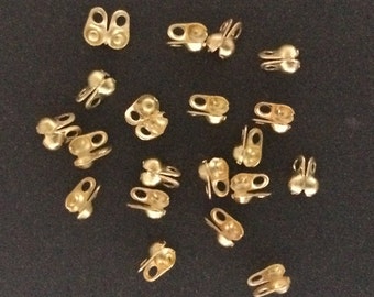 30pcs Gold filled ball chain connector - gold Ball chain crimp end caps - gold fill bead tips - Ball Chain Connector fits 1.2 mm or 1,5 mm