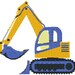 Construction excavator digital embroidery design, Excavator digitized embroidery design