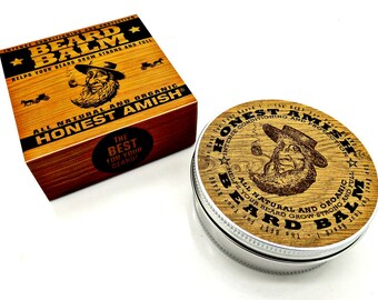 Honest Amish Beard Balm - 4 OUNCE TIN - Big - Natural and Organic Conditioner