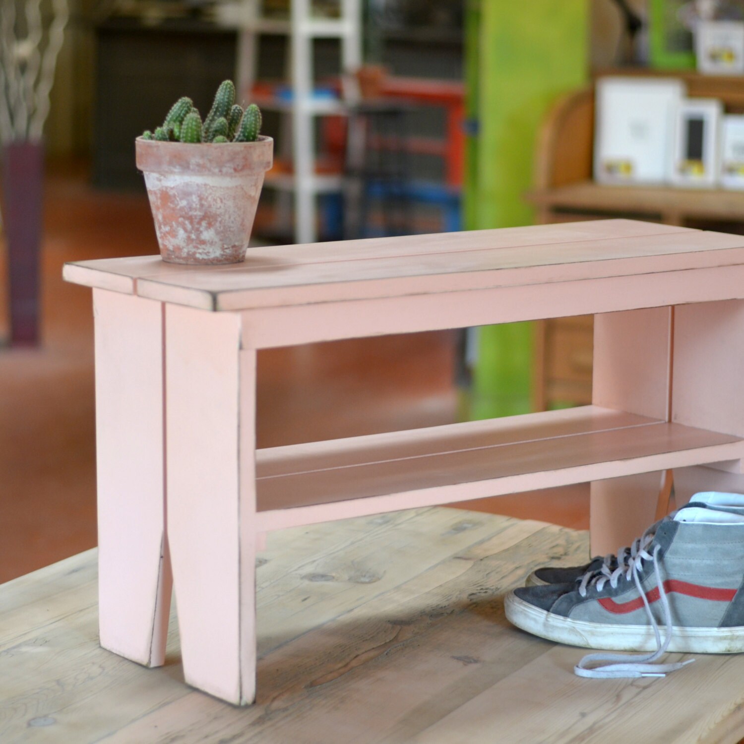 Wooden Bench in Color of Your Choice Indoor Cottage Seating