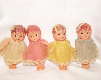 Celluloid Kewpie Doll Set Of Four