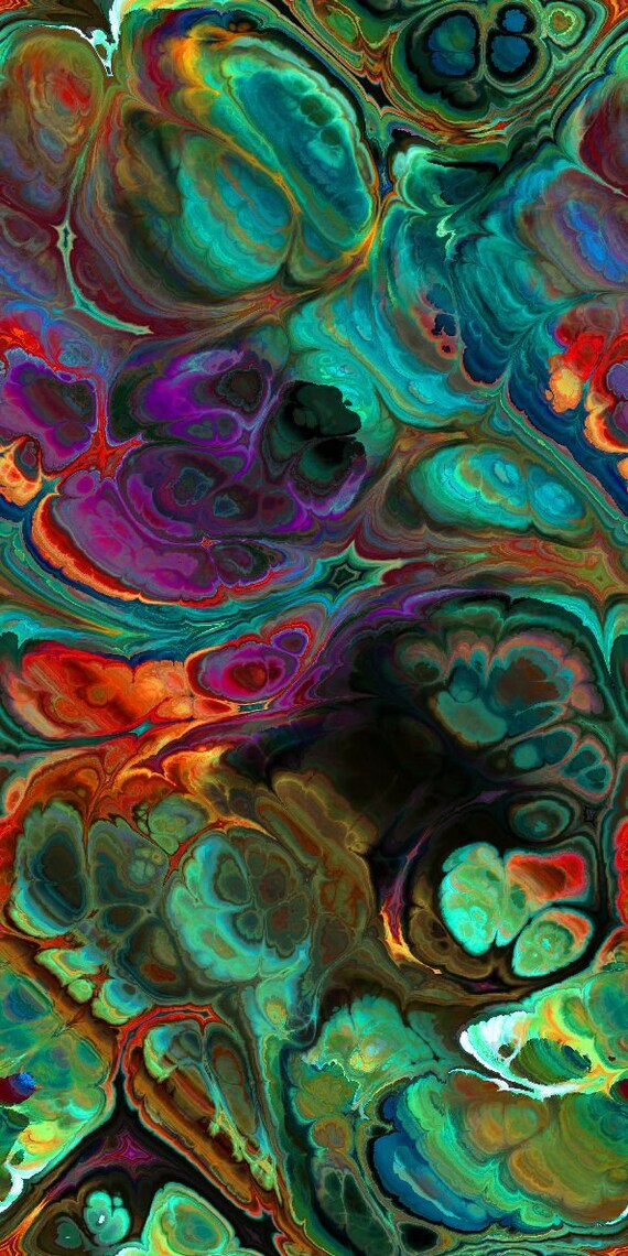 Trendy Rainbow Colors Fashion Textile Artist Hand Created Jersey Lycra Spandex Knit Fabric