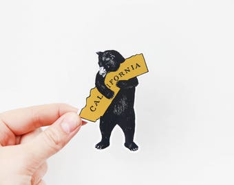 Vinyl Sticker - I love California - California Bear - Laptop, Water bottle, Car Sticker
