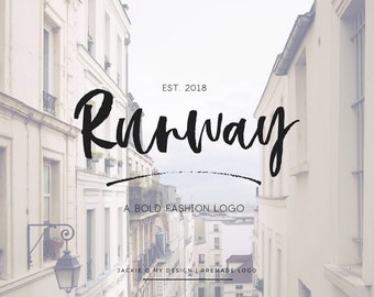 Premade Customizable Logo Design - Minimal Logo - Typeface - Handwritten Logo - Photography Business Blog Brand Logo - Branding - Runway