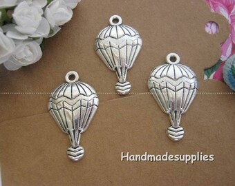 Set of 6 aged look (BIFBE) silver metal ball charms