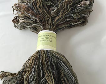 220yds Worsted Hand Dyed Wool-Silk-Mohair Yarn 100g - "Birches"