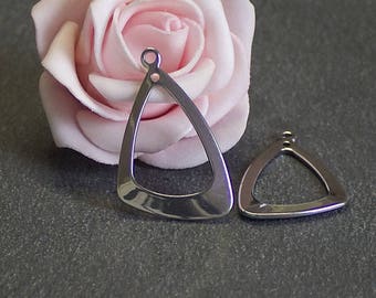 X 2 pendants triangle BRA189 20mm stainless steel