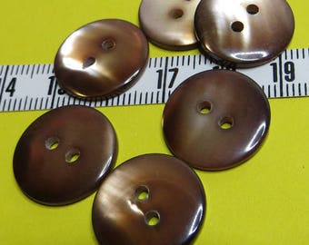 Brown mother of Pearl buttons 1.7 cm (6) - #5102_17