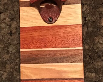 Wall Mounted Bottle Opener with Magnetic Cap Catcher