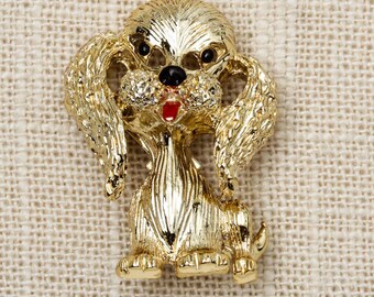 Gerry's Gold Dog Brooch Vintage Animal Broach Vtg Pin 7P