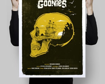 Alternative The Goonies poster film print skull never say die movie cinema wall art home decor geek print