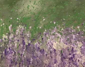 Lilac flowers in the garden - Original Abstract Art