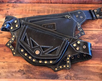 Black Leather Utility belt