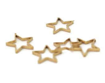 5 little stars in gold-plated brass 10mm