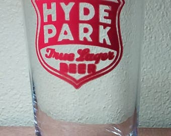 Vintage Hyde Park Beer tall sham glass 1940'S St Louis