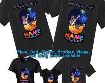 Coco Birthday Shirts, Family Disney, Family Coco Shirt, Black Coco Shirts, Custom Coco Movie Birthday Shirt