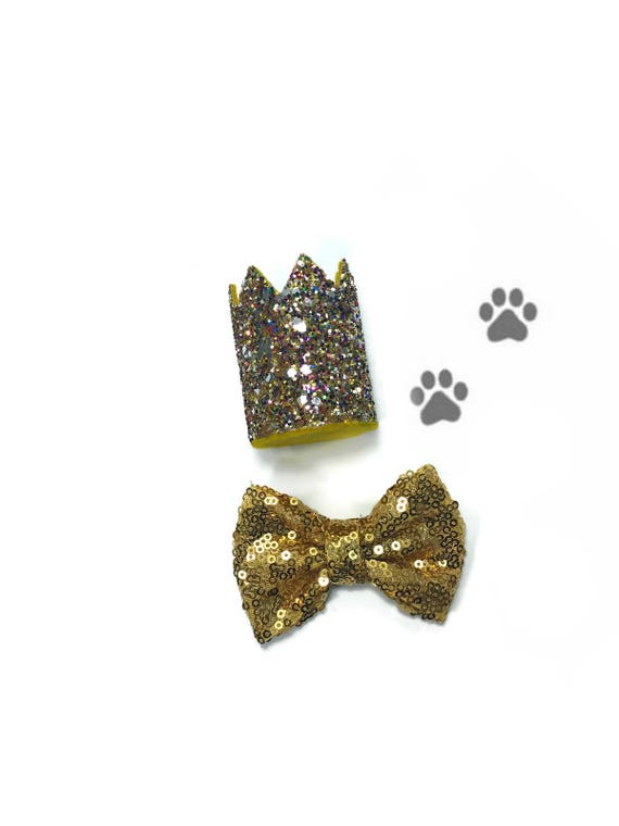 Animal Party Hat and Bow Tie || Dog Birthday Outfit || Cat Kitty Puppy Pig Birthday Crown Hat || Add Any Number