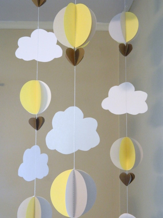up up and away baby shower decor  hot air balloon