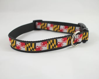 Maryland flag dog collar, Maryland collar, martingale Dog collar, Buckle dog collar gifts, dog collar, pet accessory, pet gifts