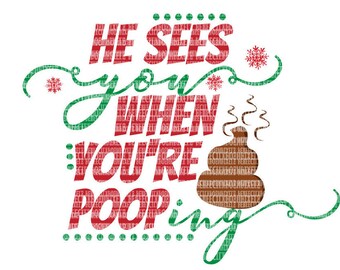 Christmas Toilet Paper SVG Files, for Cricut Design Space or Silhouette Cameo, He Sees You When Poop Svg, Toilet Paper Svg, Emoji SVG Files
