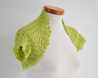Crochet shrug, bolero, Lime green, cotton, lace, Size XS/S, K21