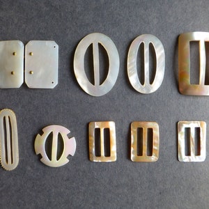 Collection of 9 Vintage Mother-of-Pearl Buckles