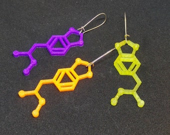 Organic Design Earrings-MDMA Molecule-3d Print