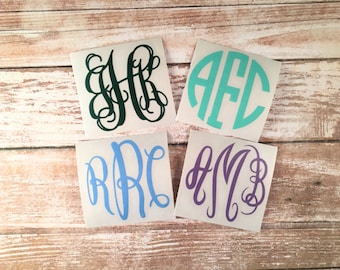 Monogram Decal, Yeti Decal, Laptop Decal, Phone Decal, Macbook Decal, Monogrammed Sticker, Car Decal, Monogram Sticker, iPad Decal