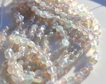 Pale Shimmer Pink 5mm Nailhead Beads 25