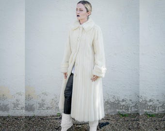 Stunning Vintage 50s 60s Christian Dior Full Length Blonde Mink Fur Coat Size 10 FREE SHIPPING USA
