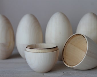 Hollow Wooden Egg 4.33" (11 cm)