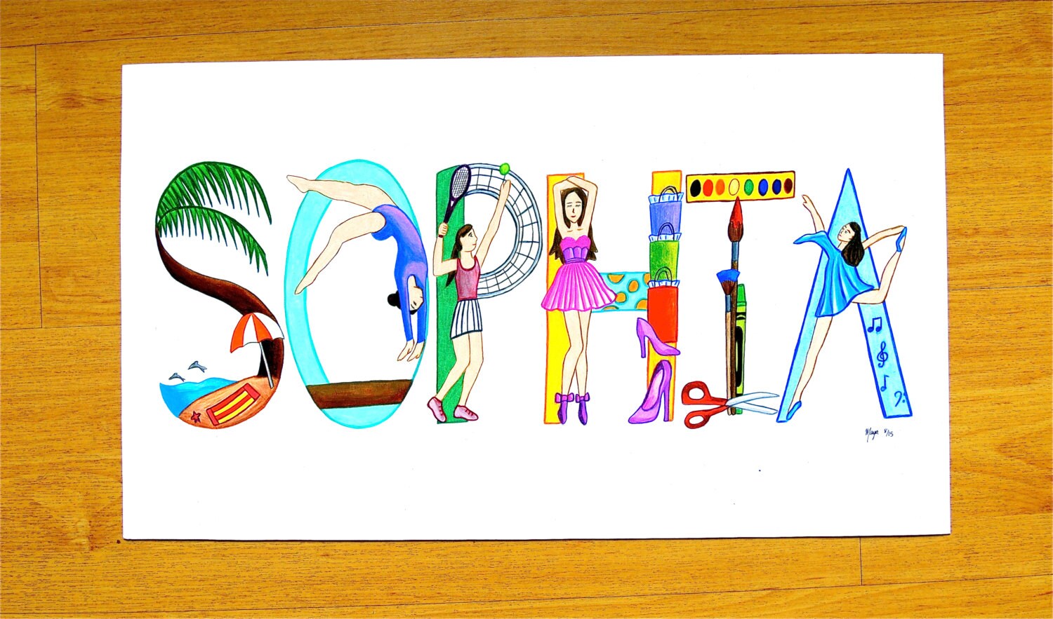 Teen Custom Name Art College Dorm Wall Decor High School