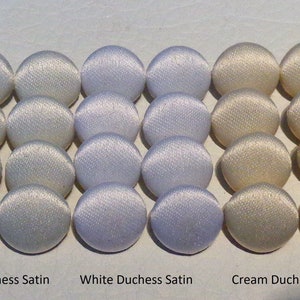 Satin Buttons Covered Bridal Buttons White Ivory & Cream Wedding Dress 9mm-14mm