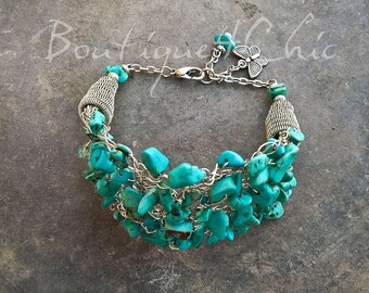 Turquoise bracelet, turquoise bangle bracelet, turquoise cuff, boho bracelet, gift for her